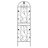 Garden Decor Metal Trellis for Outdoor Plants, Arched Ornate Plant Support with Ornate Scrolls, Floor Standing Obelisk, Metal Garden Archway