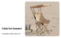 Protection Outdoor Moon Chair Easy Setup Portable Sunshade Chair Ergonomic Design Stable Frame for Fishers, Beachgoers, Sports Spectators, Fishing, Picnic, Backyard, Tailgating