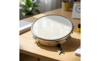 Tambourine with Tuning Key Tunable Tambourine Percussion Instrument 8-Inch Musical for Children, Music Education, Classroom