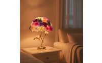 Elegant Rose Petal Lamp Unique Table Lamp with Flower Shade Soft Floral Desk Light Cozy for Living Room, Wedding