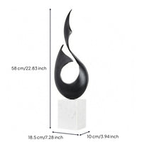 Modern Abstract Sculpture Decorative Marble Base Sculpture Minimalist Home Decor for Shelf Display