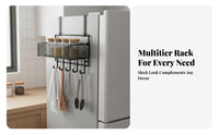 Includes Hooks Refrigerator Side Rack Space-Saving Design Kitchen Organizer Multi-Tier Hanging Shelf High Capacity for Apartment Dwellers, Home Cooks, Homeowners, Small Apartments, Pantry, Laundry Room