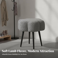 Multi-Purpose puffyShaped Pouf Thick Sponge Cushion Sculptural Pouf Modern Design Vanity Stool Soft Upholstery for Makeup Enthusiasts, Apartment Dwellers, Young Adults, Bedroom, Dressing Room, Entryway