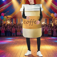 Coffee Cup Costume Full-Body Cup-Shaped Costume Rounded Cylindrical for Adults