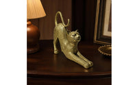 Embossed Stretching Cat Figurine Cat Figurine Room Accentuation for Tabletop Display