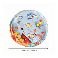 Marine Animal Water Play Mat Thickened Inflatable Water Mat Sealed Baby Splash Pad Smooth Vinyl for Tummy Time, Crawling Practice