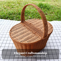 Imitation Rattan Handbasket Woven and design Shopping Basket With Carrying Handles