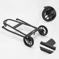 Aluminum Alloy Rear Cargo Rack with Guide Wheels Sturdy Folding Bike Rear Rack High Strength Cylindrical for Commuters, Cyclists, Daily Commuting, Shopping