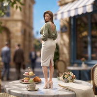 Fashion Model Figurine Hand-Painted Miniature Female Figurine Highly Detailed Miniature Female Figure for Collectors, Hobbyists, Desktop Display