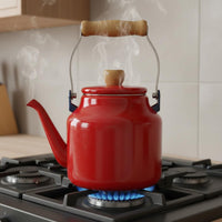 Enamel Tea Kettle Multi-Cooktop Compatible Enamel Water Kettle Japanese Design Teapot Flat Bottom Vintage Teapot Long-Lasting