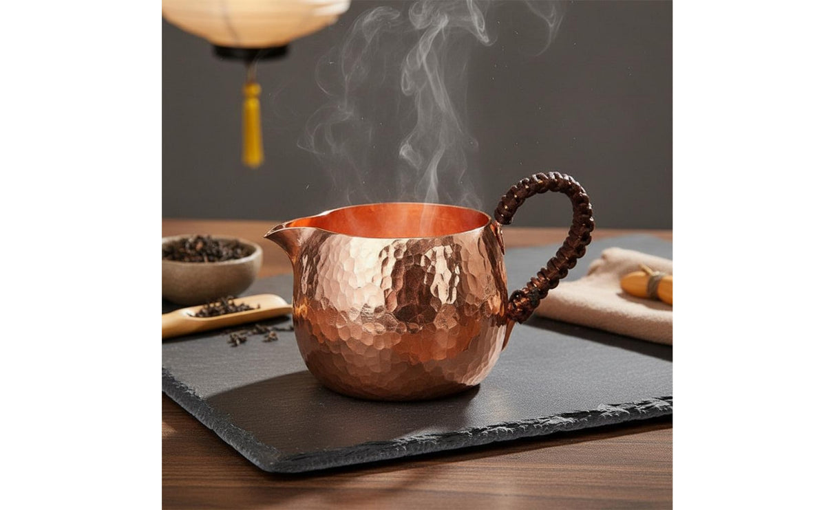 Copper Fairness Cup Side Handle Copper Tea Pitcher Retro Style Chinese Tea Ceremony Pitcher