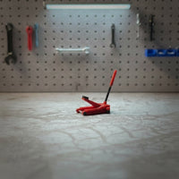1/64 Scale Miniature Floor Jack Low-Clearance Floor Jack Detailed Garage Workshop Model Sturdy for Collectors