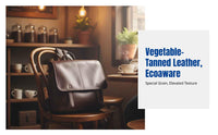 Vegetable Tanned Cowhide Delivery Backpack, Vintage Convertible Shoulder Bag, Unisex, Large Capacity, Water-Resistant