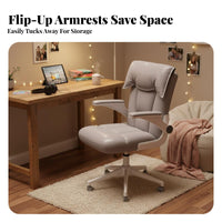 Upholstered Study Chair Contemporary Tub Chair Padded Seat Armrest Upholstered Cushion Wooden Frame Minimalist Style Suitable for Home Office Bedroom Reading Nook Living Room