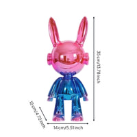 Hare Figurine with Electroplated Finish Glossy Hare Figurine Reflective Bunny Statue for Art Collectors, Homeowners, Console Table, Living Room