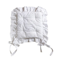 Ruffled Chair Cushion Square Chair Pad with Ties Padded Easy-to-Tie for Dining Chairs