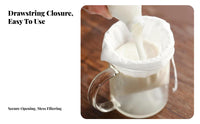 Fine Mesh Greek Yogurt Filter Drawstring Design Yogurt Strainer Bag Food-Grade Material for Health Enthusiasts, Cheese Making