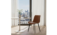 Italian Design Metal Leg Side Chair Minimalist Design Faux Leather Kitchen Chair Light Luxury Home Furniture Ergonomic Backrest for Restaurant