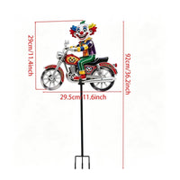 Clown Motorcycle Stake Easy Installation Clown Riding Motorcycle Weatherproof Metal Garden Stake