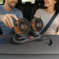 Twin-Head Car Fan Plastic Twin Head Car Fan Parking Number Plate
