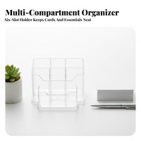 Business Card Box High Clearness Transparent Business Card Holder Space-Saving Transparent Storage Box for Reception Counter, Commerce Show Booth