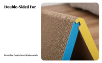 Built-in Toy Triangle Cat Scratcher Sturdy Cardboard Cat Scratcher Protects Furniture Corrugated Cardboard Scratch Pad Satisfies Natural Instincts for Indoor Cats, Kittens