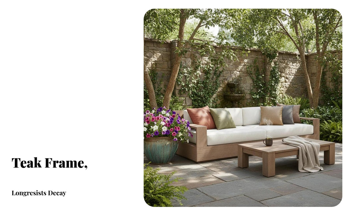 4 Pieces 4-Piece Wooden Frame Lounge Set stylish design Outdoor Furniture Weather-Resistant Patio Seating Group for Designers, Garden, Courtyard, Deck
