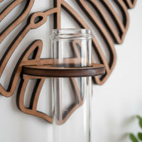 Natural Wood Wall Mount Propagation Station Elegant Design Wooden Plant Propagator Removable Tubes Hydroponic Cutting Station Easy Assembly for Bedroom