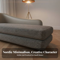 Nordic Design Curved 2-Seater Sofa Light Luxury Design Curved Settee Small Space Friendly Loveseat Unique Shape for Apartment Dwellers, Couples, Homeowners, Bedroom, Office