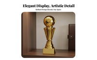 Electroplated Finish Global Championship Award Reproduction Collectible Souvenir Soccer Ball Award Realistic Simulation for Collectors, Kids