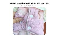 Leash Attachable Lace Collar Puppy Jacket Warm Small Pet Winter Clothes Soft & Comfortable for Cats, Dogs, Fall, Cold Weather, Daily Wear