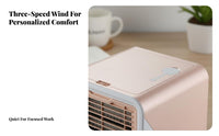 USB Desktop Cooling Fan Cools, Humidifies, and Purifies Mini Water-Cooled Chiller Three Settings Desktop Air Chiller for Students, Dorm Room