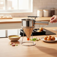 Easy Pour Takoyaki Batter Dispenser Space Saving Hopper Funnel with Handle Dishwasher Safe for Street Food