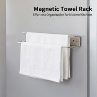 Wall-Mounted Boat Towel Rack for Pantry and Kitchen, 304 Stainless Steel Hanging for Home Cooks, No-Drill Fridge Door Organizer