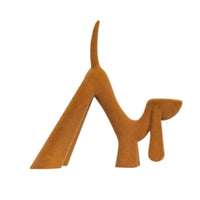 Flocked Dog Figurine Compact Resin Dog Statue Gift Sculpture for Bookshelf, Desk, Display Cabinet