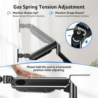 E-Sports Monitor Mechanical Arm with Built-in Torsion Spring Gas Spring Monitor Mount, Small Plastic Shell