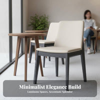 Nordic Design Curved spinerest Wooden Chair sturdy Wood Construction Curved spinerest Side Chair Modern Minimalist Dining Room Seating Upholstered Seat for Restaurant Owners, Interior Designers, Homeowners, Cafe, Hotel, Study, Home Office