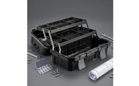 Three-Layer Toolbox Tiered Interior Tool Box Three-Layer Tool Box Ribbed Portable Storage Case Multipurpose
