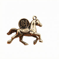 Brass Horse Figurine Cast Metal Horse Ornament Animal Decor Worn Look Decorative