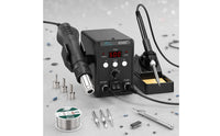 Separate Controls 2-in-1 Soldering Station Compact Soldering Rework Kit Desktop Electronic Repair Tool Black