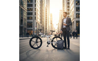 High-Carbon Steel Frame 26 Inch Folding Mountain Bike Twin Disc Brake Folding Bike Personal Transportation for Adults, Commuters, City, Rugged-Road