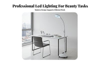 High Magnification LED Magnifying Floor Lamp Stepless Dimmable Magnifying Floor Lamp Hands-Unrestricted Design LED Work Light with Magnifier Eye Protection for Nail Technicians Artists, Medical Office, Home Office, Craft Room, Workshop