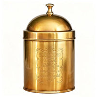 Brass Tea Canister Handmade Metal Storage Jar Lettered Apothecary Storage Jar for Kitchen Counter