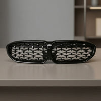 Glossy Black Car Grille with Mesh Insert ABS Front Grille Mesh Long-Lasting Painted