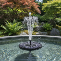 Slim Floating Solar Pond Fountain Pump Circular Solar Floating Pond Aerator Easy to Use Quick Setup for Ponds, Birdbaths, Pools