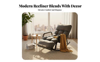 Reclining Function Rocking Recliner with Footrest Adjustable Backrest Design Recliner Sturdy Frame Lounge Chair Overstuffed Cushions for Couples, Homeowners, Balcony, Bedroom, Reading Nook, Home Office