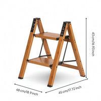 Step Ladder with Wide Pedals Reinforced Folding Step Ladder Compact Space-Saving for Homeowners, Kitchen, Pantry
