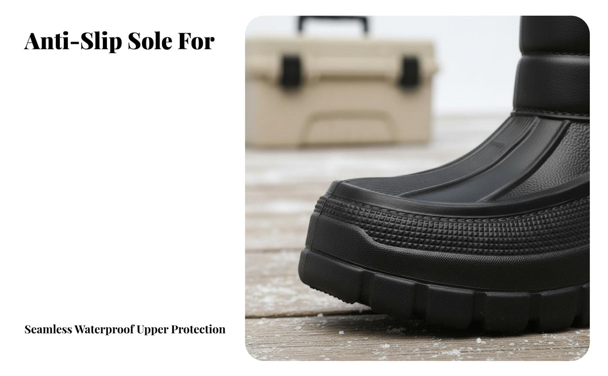 men's Thermal Fishing Boots Warm & Comfortable Waterproof Winter Boots Non-Slip Winter Shoes for Fishermen, Adults, Rainy Days, Travel, Hiking