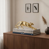 Leopard Sculpture Sleek Leopard Statue Elegant for Office, Art Collectors