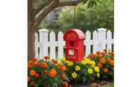 Resin Craft Mailbox Birdhouse Outdoor Decoration Red Birdhouse Ornament Decorative for Yard